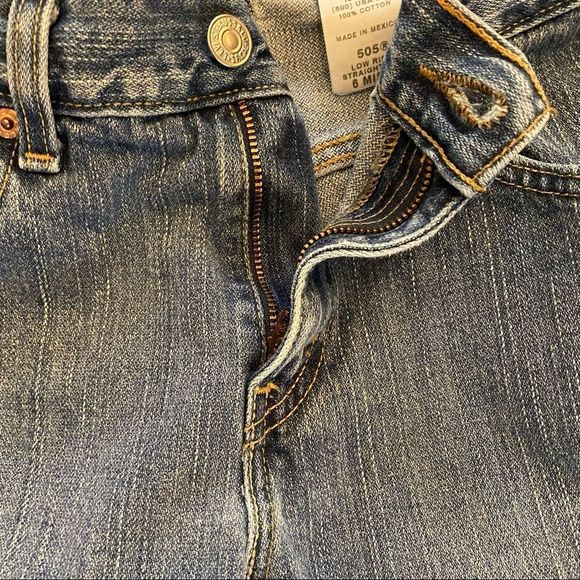 vtg•levi’s redone 505 straight leg “hey babe” low rise denim jeans - Picture 7 of 10